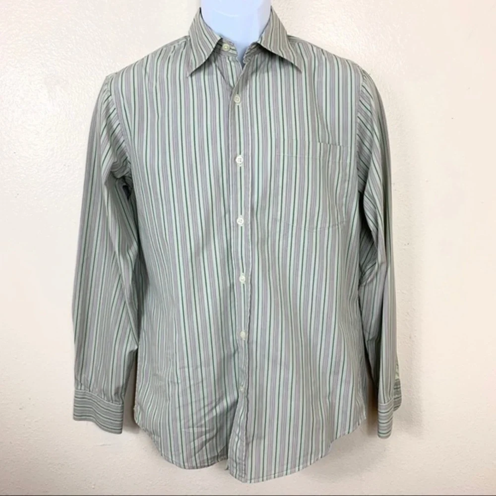 Banana Republic Men’s shirt Green striped Sz Small